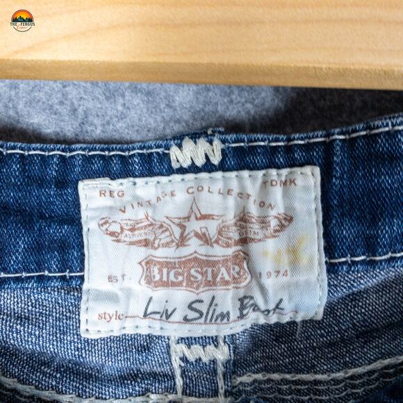 Big Star Vintage Collection Liv Slim Bootcut Leg Jeans Blue Denim Women's 28 - Picture 15 of 16